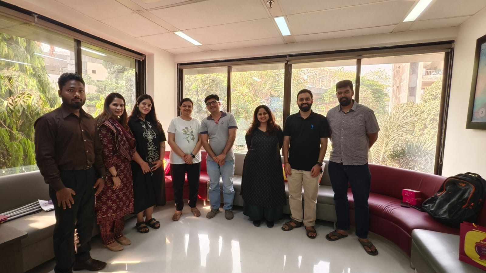 Bijall with corporate wellness attendees